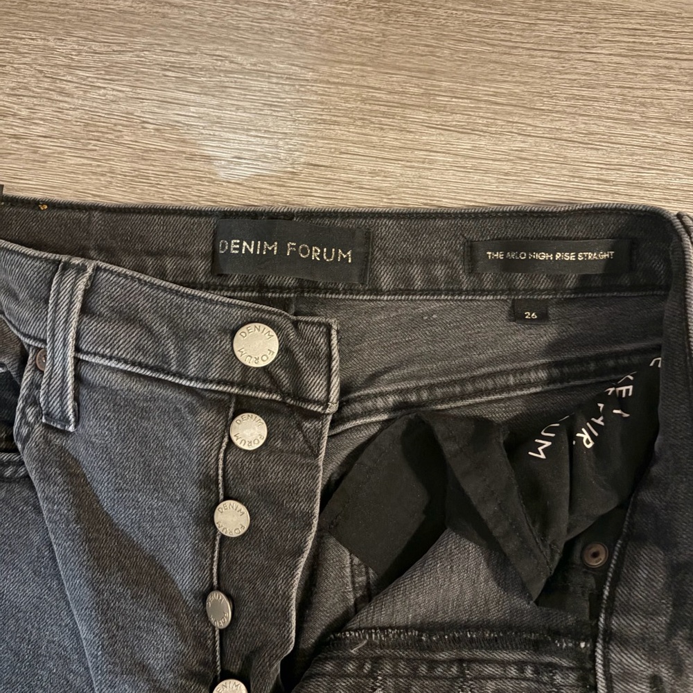 Denim Forum Women's Dark Gray/ Black High-Rise Jeans